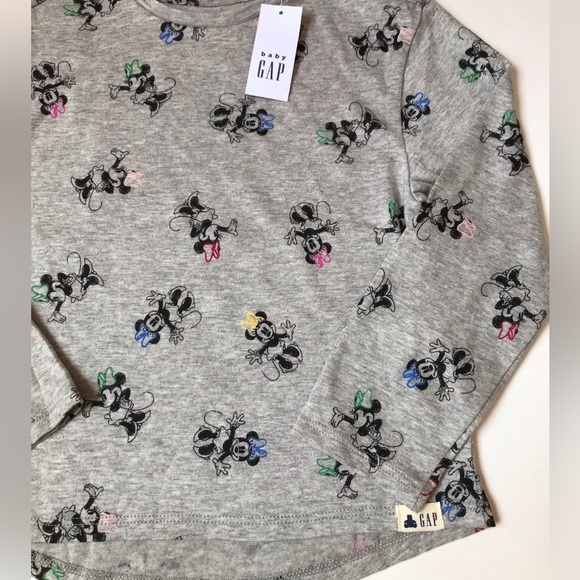 NWT Organic Cotton Gap Disney Minnie Mouse Long Sleeve Shirt Sz 18-24 Months - Picture 4 of 7